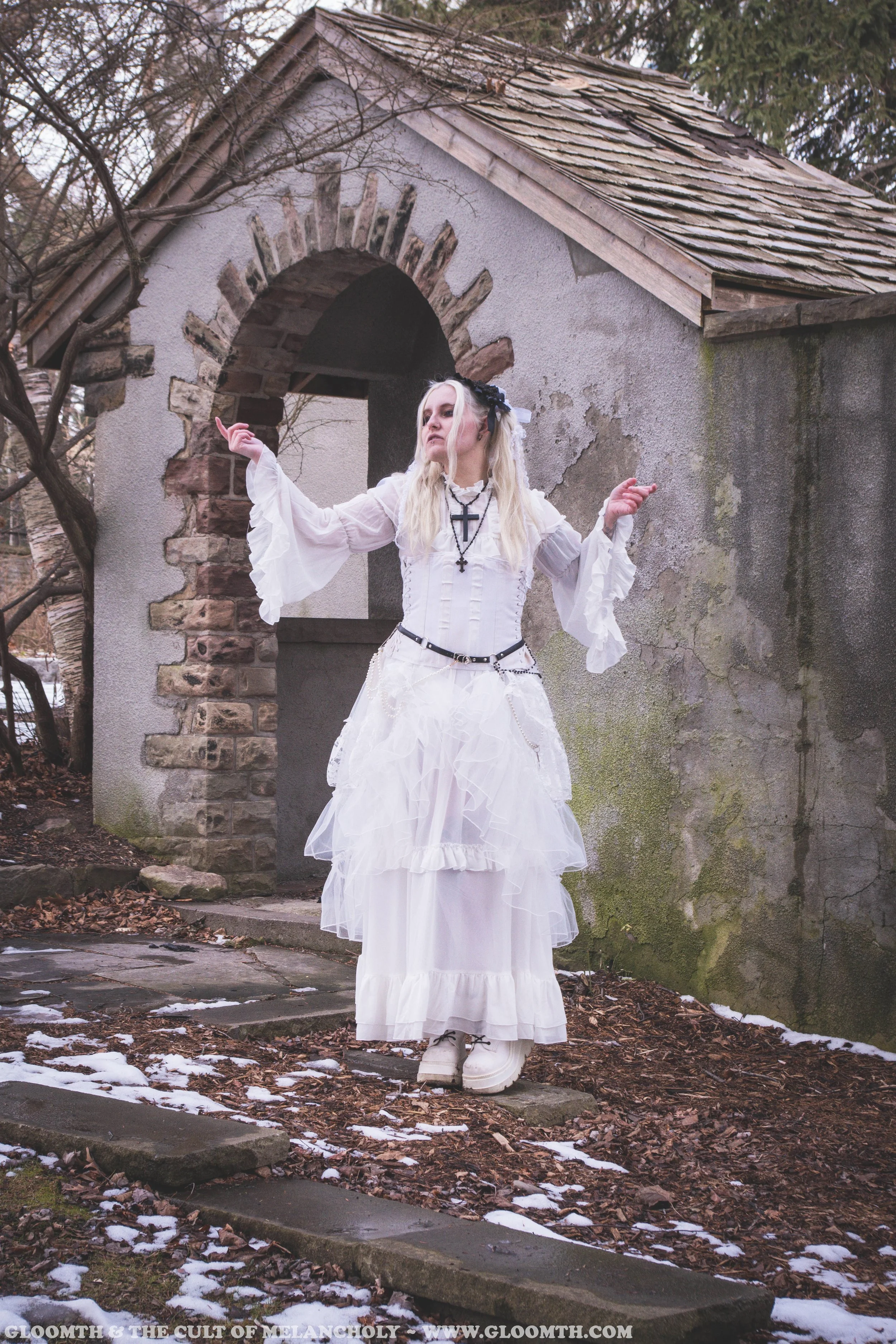 Ingrid Chiffon Victorian Nightdress — Gloomth